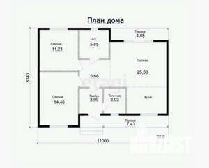 Дом 85м², 1-этажный, участок 6 сот.