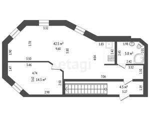 Дом 63м², 2-этажный, участок 1 сот.  