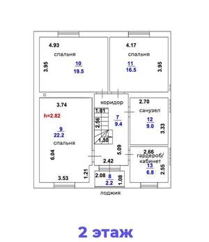 Коттедж 170м², 2-этажный, участок 2 сот.  