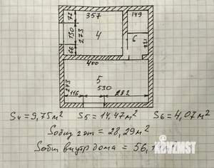Дом 56м², 2-этажный, участок 5 сот.  