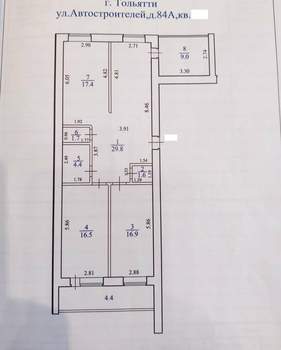 4-к квартира, на длительный срок, 100м2, 9/14 этаж