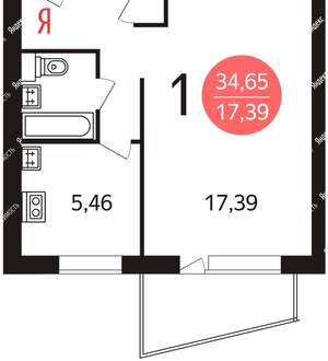 1-к квартира, на длительный срок, 35м2, 7/9 этаж