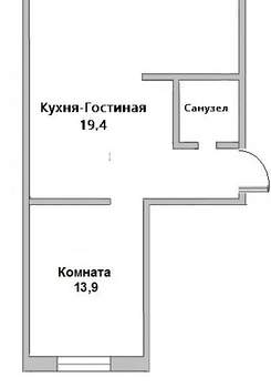 2-к квартира, на длительный срок, 44м2, 3/5 этаж