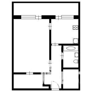 1-к квартира, на длительный срок, 32м2, 5/5 этаж