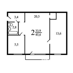 2-к квартира, на длительный срок, 47м2, 9/9 этаж