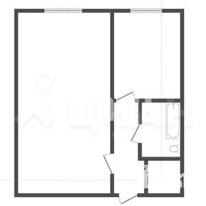 1-к квартира, на длительный срок, 27м2, 2/5 этаж