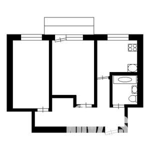 2-к квартира, на длительный срок, 43м2, 2/5 этаж