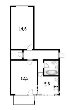 2-к квартира, на длительный срок, 46м2, 3/5 этаж