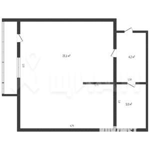 1-к квартира, на длительный срок, 33м2, 6/11 этаж