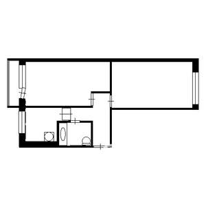 2-к квартира, на длительный срок, 50м2, 2/5 этаж