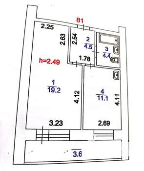 1-к квартира, на длительный срок, 43м2, 11/15 этаж