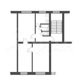 3-к квартира, вторичка, 54м2, 2/3 этаж