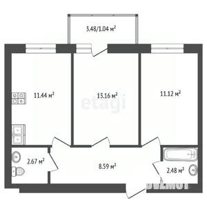 2-к квартира, вторичка, 50м2, 5/10 этаж