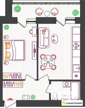 1-к квартира, вторичка, 40м2, 10/11 этаж