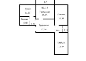 3-к квартира, вторичка, 80м2, 1/9 этаж