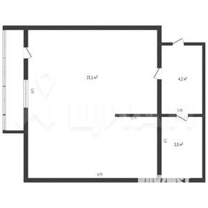 1-к квартира, вторичка, 31м2, 1/9 этаж