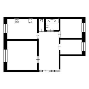 3-к квартира, сданный дом, 65м2, 3/9 этаж