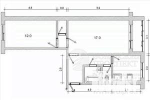 2-к квартира, вторичка, 45м2, 2/5 этаж