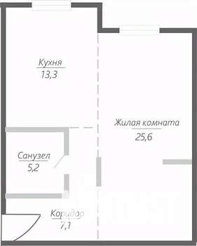 1-к квартира, строящийся дом, 51м2, 2/15 этаж