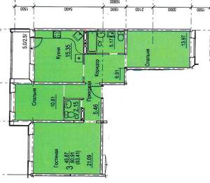 3-к квартира, сданный дом, 83м2, 3/9 этаж