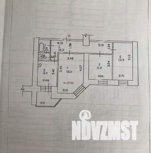 3-к квартира, вторичка, 69м2, 5/16 этаж