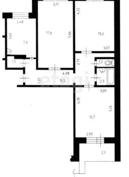3-к квартира, вторичка, 64м2, 7/9 этаж