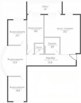4-к квартира, строящийся дом, 178м2, 6/15 этаж