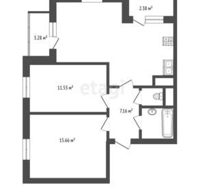 3-к квартира, вторичка, 66м2, 8/27 этаж