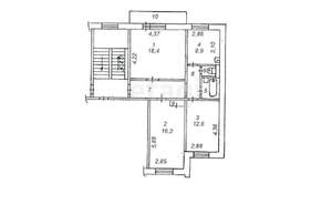3-к квартира, вторичка, 64м2, 8/16 этаж