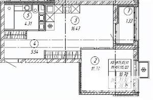 1-к квартира, строящийся дом, 38м2, 8/9 этаж