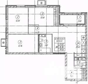 3-к квартира, строящийся дом, 80м2, 9/9 этаж