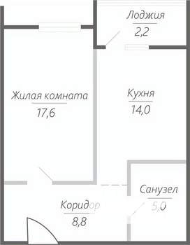 1-к квартира, вторичка, 48м2, 9/15 этаж