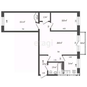 3-к квартира, вторичка, 58м2, 2/5 этаж