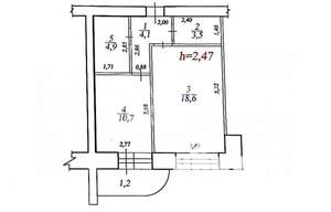 1-к квартира, вторичка, 43м2, 8/10 этаж