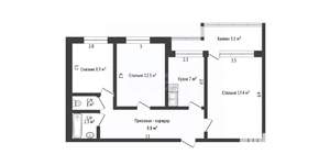 3-к квартира, вторичка, 60м2, 5/16 этаж