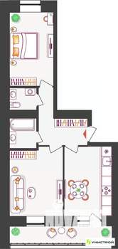 2-к квартира, вторичка, 53м2, 4/11 этаж
