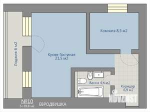 2-к квартира, вторичка, 40м2, 2/14 этаж