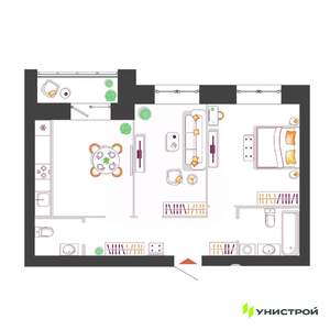 2-к квартира, вторичка, 56м2, 4/11 этаж