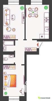 2-к квартира, вторичка, 63м2, 10/11 этаж