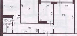 3-к квартира, вторичка, 50м2, 6/16 этаж