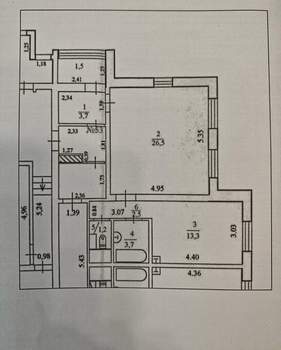 1-к квартира, вторичка, 51м2, 15/15 этаж
