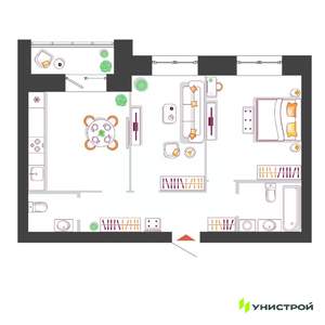 2-к квартира, вторичка, 56м2, 5/11 этаж
