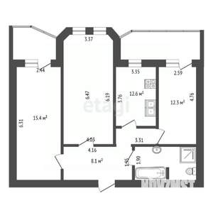 3-к квартира, вторичка, 100м2, 3/9 этаж