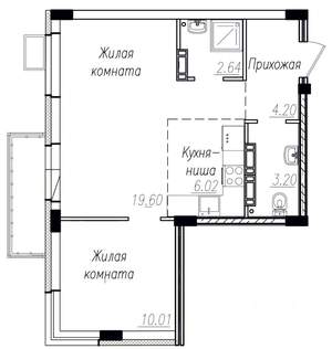 2-к квартира, вторичка, 75м2, 2/15 этаж