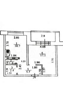 1-к квартира, вторичка, 37м2, 4/10 этаж