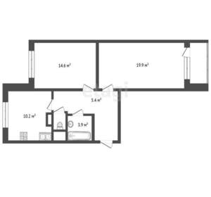 2-к квартира, вторичка, 55м2, 4/9 этаж