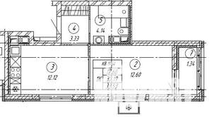 1-к квартира, вторичка, 34м2, 6/9 этаж