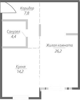 1-к квартира, строящийся дом, 53м2, 3/15 этаж