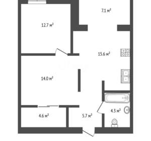 2-к квартира, вторичка, 70м2, 2/3 этаж