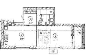 1-к квартира, строящийся дом, 34м2, 9/9 этаж